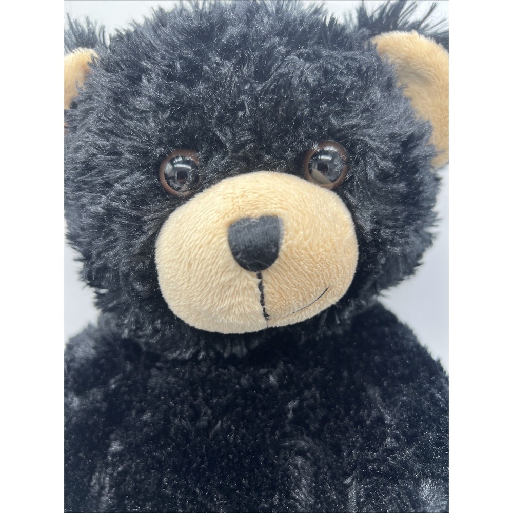 Plush Build A Bear Teddy Bear Black Fur - Smile Tan‎ Ears Feet And Snout 17" - Picture 2 of 12